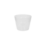 White disposable foam cup on a plain background, viewed from the side.