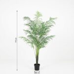 Tall artificial palm plant in a black pot, about 170 cm tall with a 20 cm pot diameter.