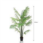 Tall artificial palm plant in a black pot, about 190 cm tall with a 20 cm pot diameter.