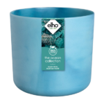 Blue planter from Elho's The Ocean Collection, made from maritime waste (100% recycled)