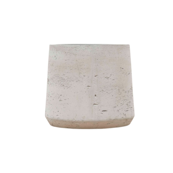A small square beige stone with rounded bottom edge and rough texture, set against a white background.