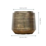 Large bronze pot with opening 24 cm, height 31 cm, and diameter 33 cm.