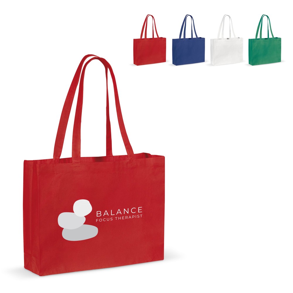 Draagtas gerecycled katoen met bodem 140g/m² 49x14x37cm