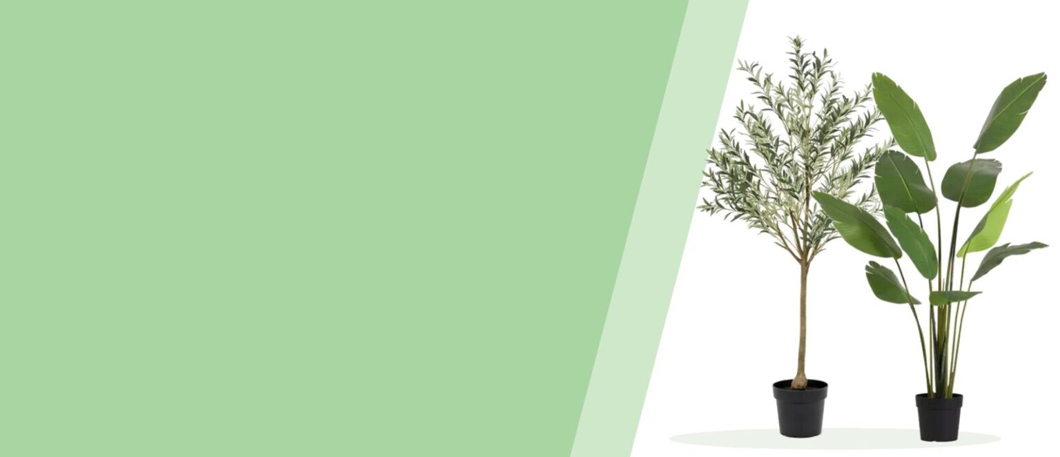 Banner kunstplanten zonder onderhoud