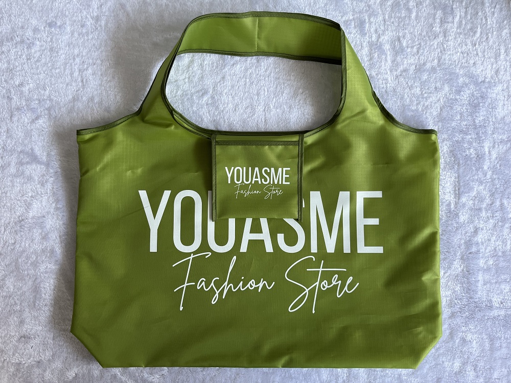 Opvouwbare boodschappentas met logo, groen