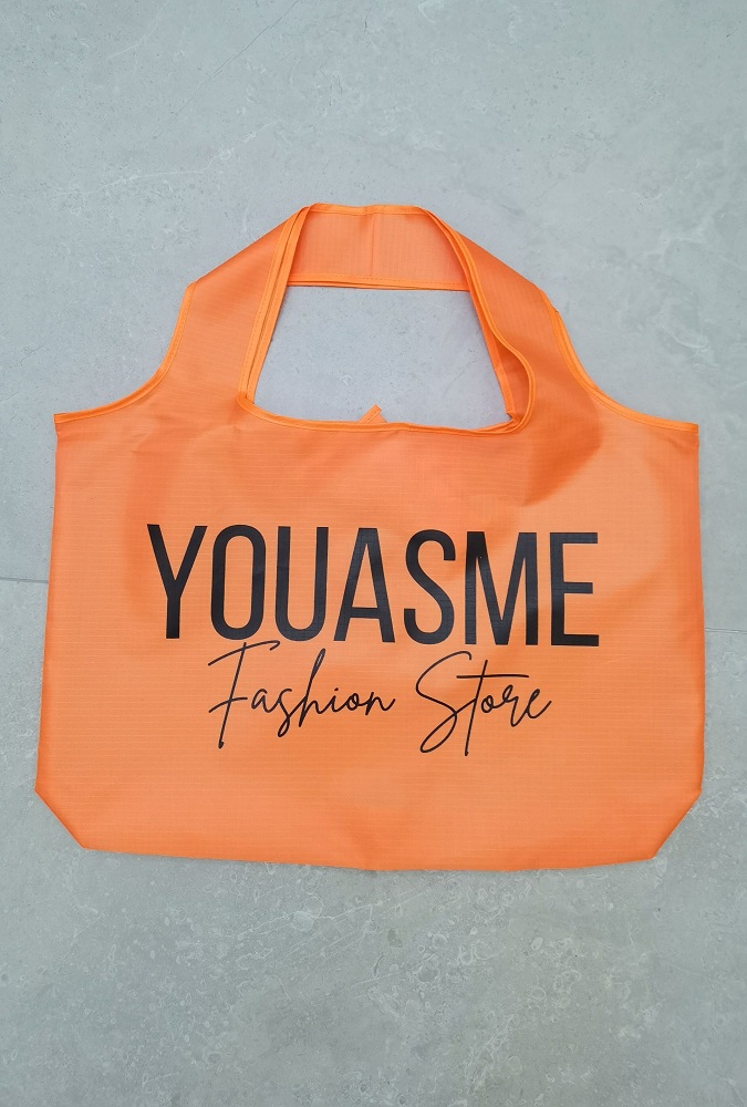 Opvouwbare boodschappentas met logo, oranje