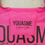 Opvouwbare boodschappentas opgevouwen in etui, roze